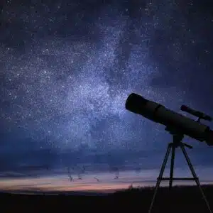 An image of a telescope in the night sky.