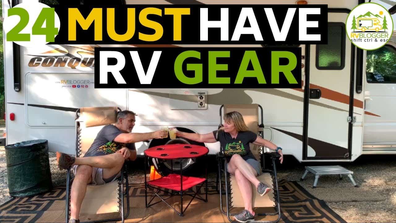 A collection of essential RV accessories and gear.