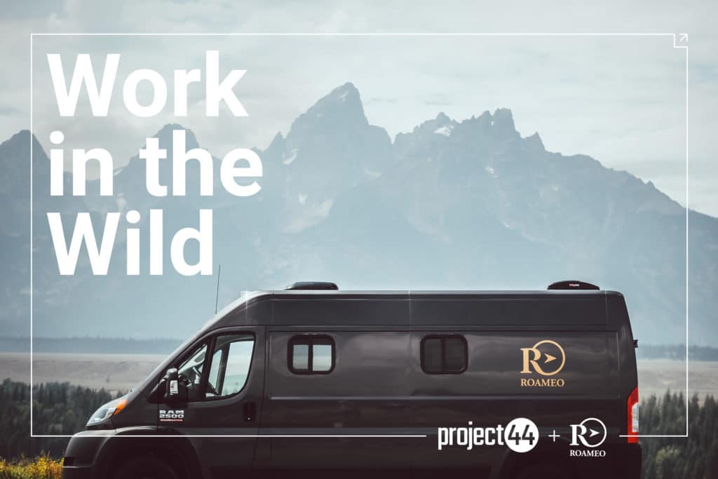 A work-from-anywhere RV designed for project44's remote workforce, promoting productivity even in the wild.