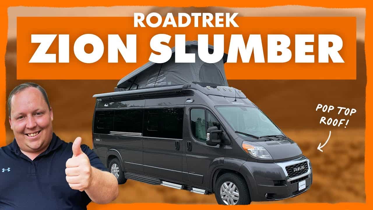 Road trek zion slumber review of the Class B Campervan that sleeps 5 people.