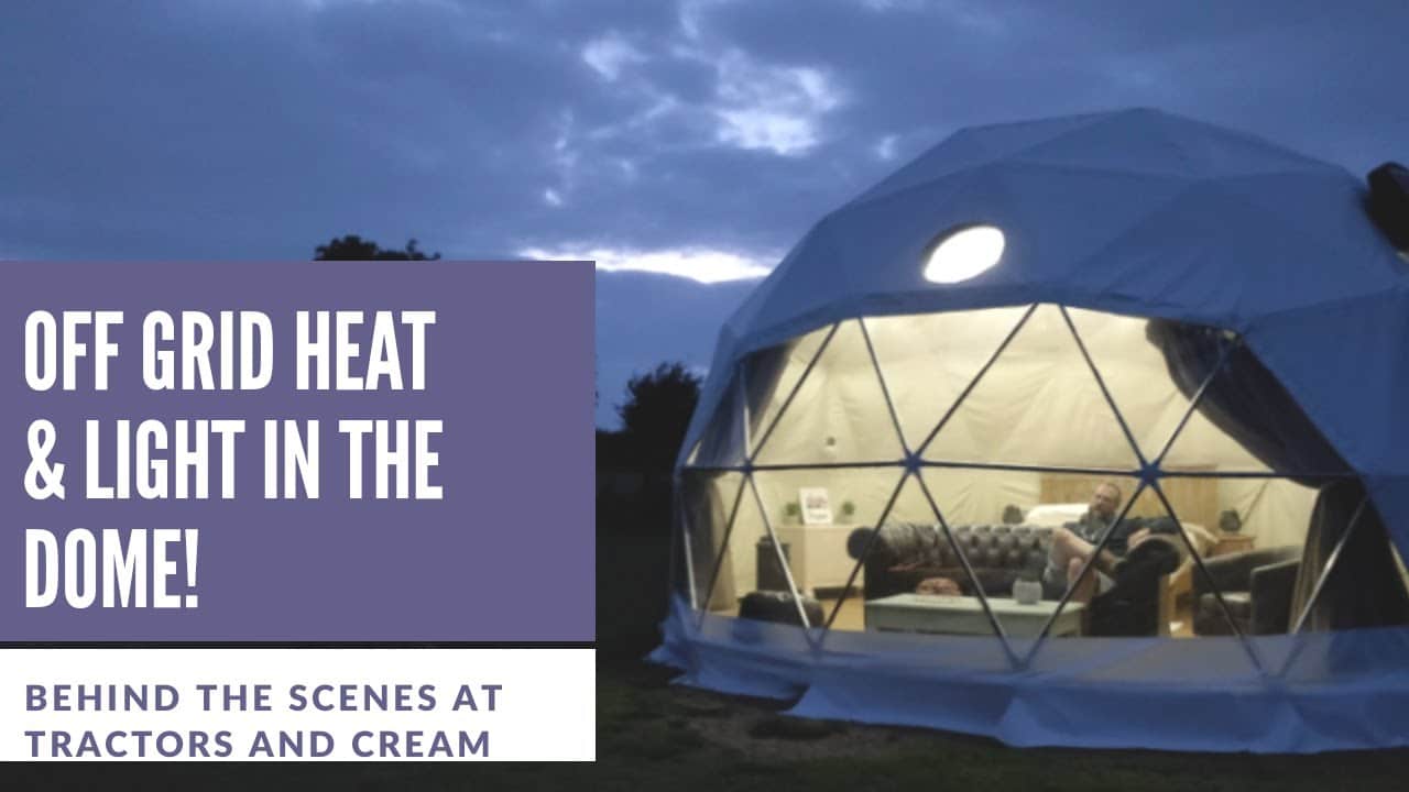 Experience off-grid heating and lighting in our Glamping Dome, powered by solar panels and a wood burner.