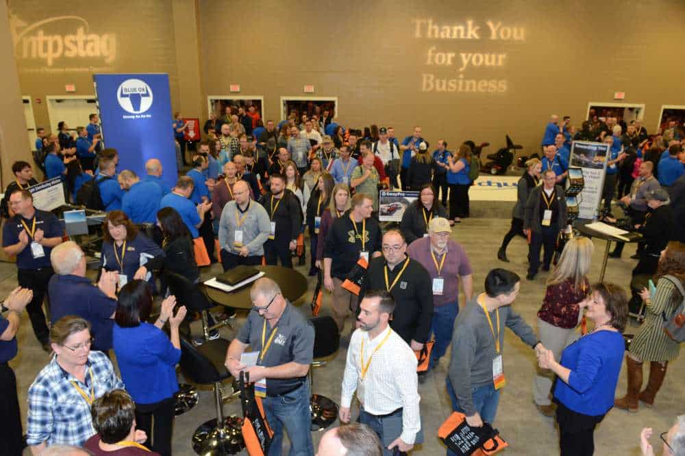A crowd of people at the 2022 NTP-STAG Expo in Las Vegas.
