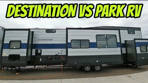 A rv showcasing the difference between traveling to a specific destination versus staying at a park.