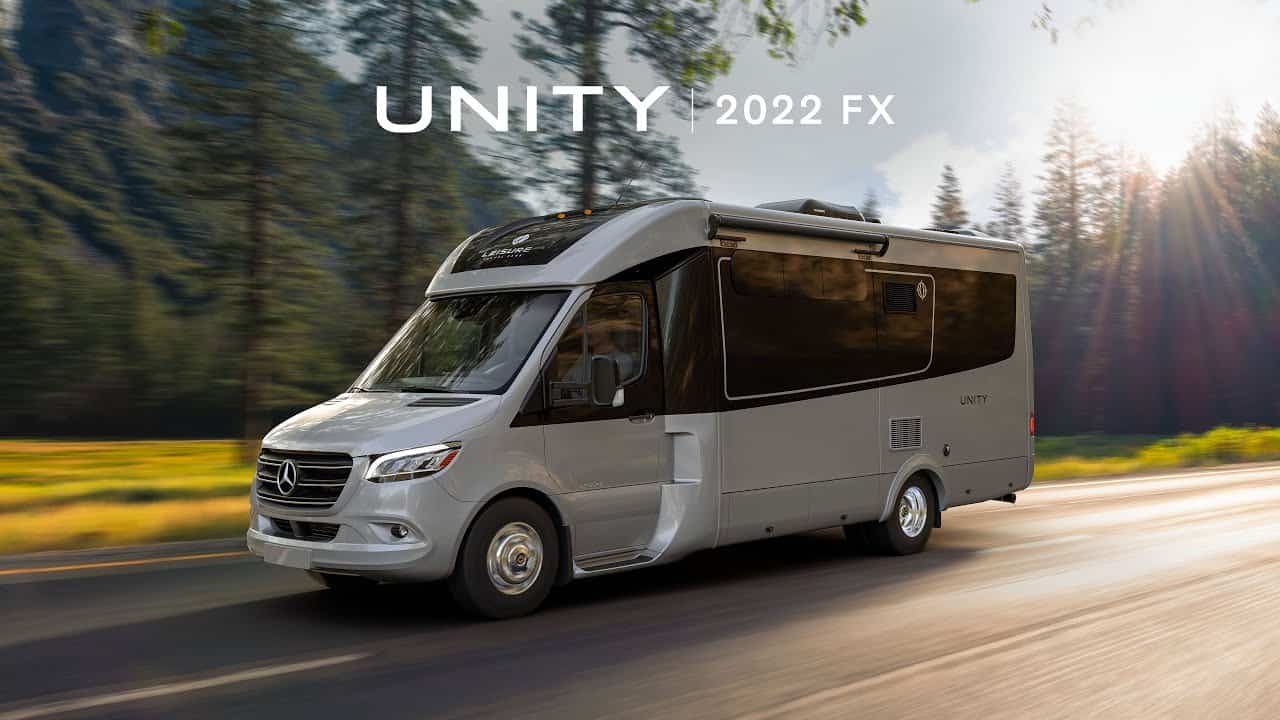 The 2020 mercedes-benz Unity FX is driving down the road.