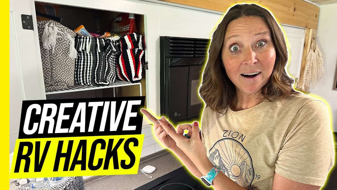 Creative RV organization hacks for optimizing RV storage.