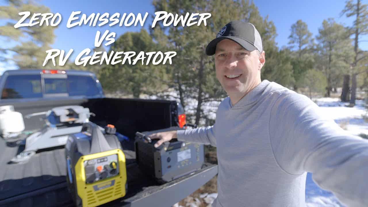 Comparing the benefits of zero emission power to traditional RV generators.