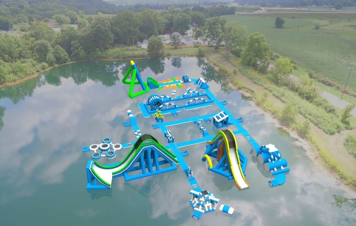 An aerial view of a water park in Florida.