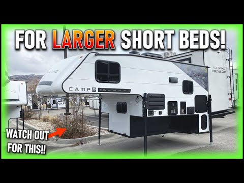 Introducing the 2022 Travel Lite 890SBRX, a versatile truck camper perfect for larger short beds.