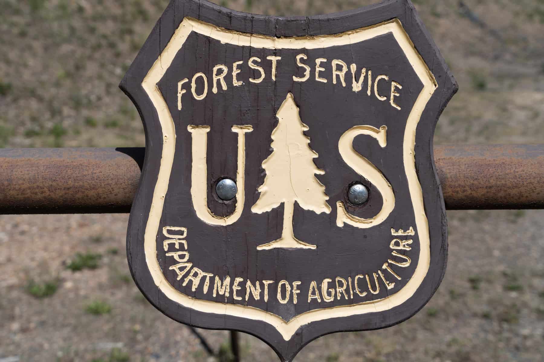 A forest service USDA Department of Agriculture sign near Okanogan County Campgrounds.