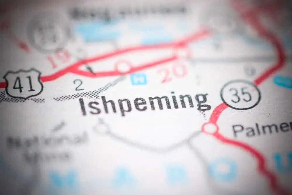 Ishpeming - a Rustic Campground on a map.