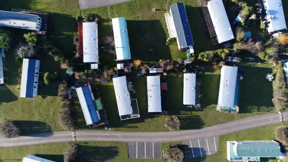 An aerial view of a new caravan park in Skegness undergoing approval.