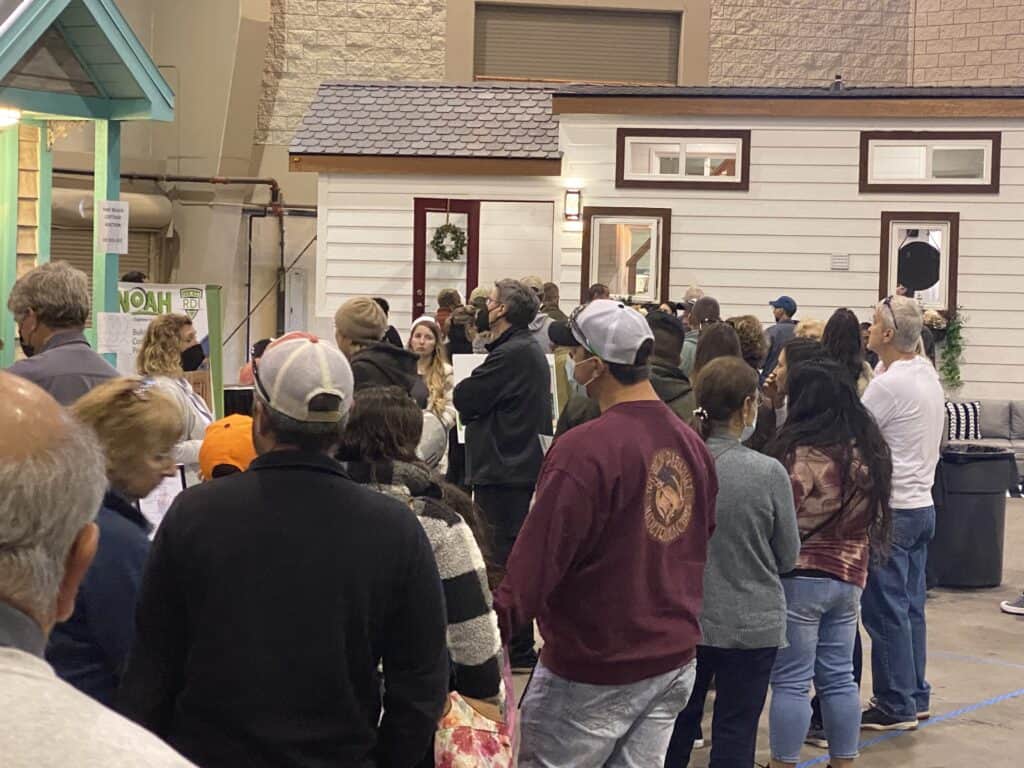 A crowd of people attending the Great American Tiny House Show in Virginia in October.