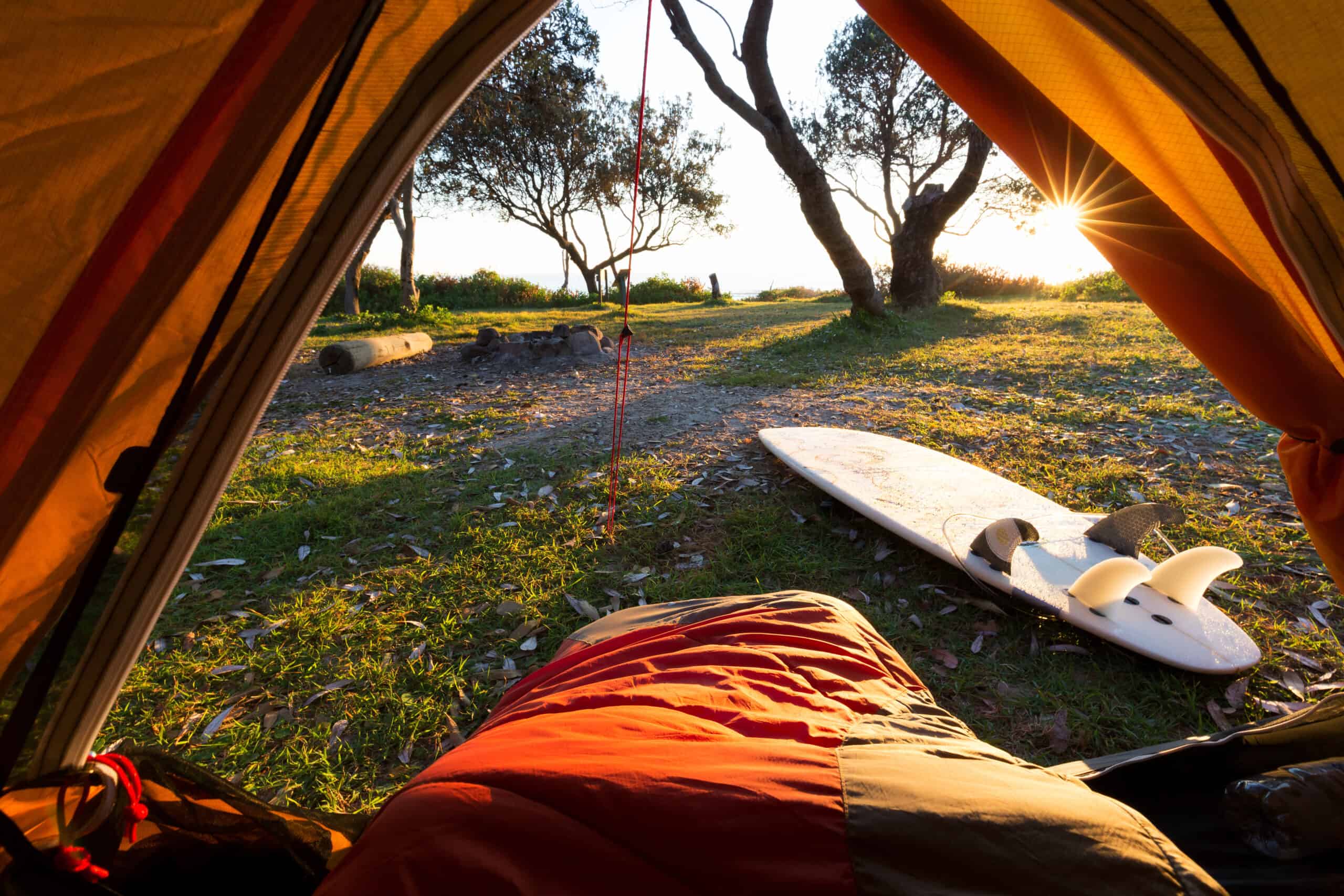 A South Australian enjoying an Easter camping trip, sleeping peacefully outdoors in a tent.